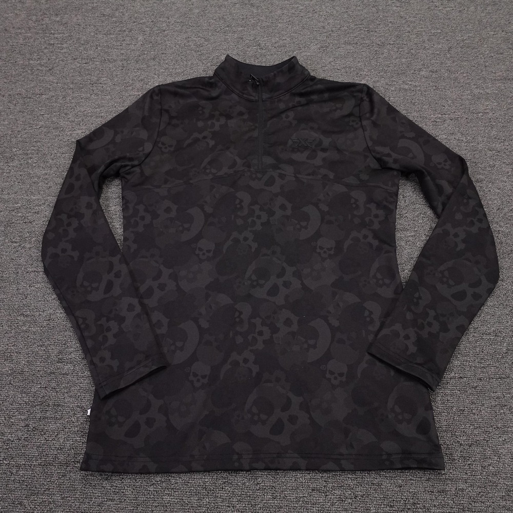 PXG Pullover Shirt Womens Small Black Darkness Camo Skull 1/4 Zip Golf Mock Neck